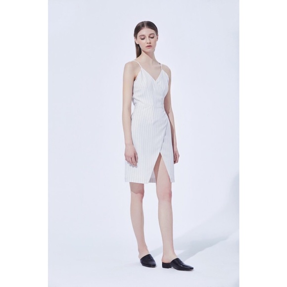 Pinstripe Wrap Dress - NWT - Picture 1 of 4